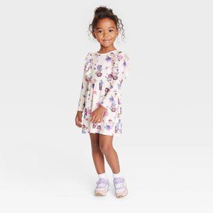 Toddler Girls' Disney Encanto Printed A-Line Dress Ivory 3T